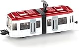 siku 1011, Straßenbahn, Metall/Kunststoff, Weiß/Rot, Standard-siku-Eisenbahnkupplungen zum Verbinden mit anderen Zügen