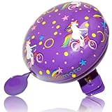 Kiddimoto Glocke Design Klingel/Fahrradklingel zubehör für Fahrrad, Roller, Scooter, Kinderroller Kinderfahrrad & Laufrad - Unicorn/Einhorn - Klein (58mm)