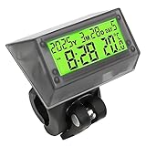 Solar-LCD-Autouhr, multifunktionale Digitaluhr, wasserdicht, stoßfest, mit Zeit, Datum, Woche, Temperatur und Griffhalterung für Auto, Motorrad, Fahrrad, grünes Licht