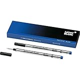 Montblanc Tintenroller Minen Royal Blue 105159 – Blaue Ersatzmine Roller Ball und Fineliner Größe M – 2 x Refill Rollerball M