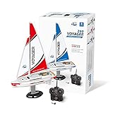 PLAY STEAM Voyager 280 RC Controlled Wind Powered Sailboat in Red - 14" Tall