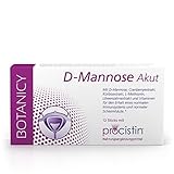 Botanicy D-MANNOSE + CRANBERRY AKUT - Bei Blasenentzündung & Harnwegsinfektion - PROCISTIN® D-Mannose-Pulver mit Cranberryextrakt - inkl. Löwenzahn, Kürbissamen, Vitamin C, L-Methionin - 12 Sticks