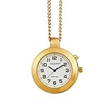 Goldene Sprechende Uhr Anhänger Umhängeuhr Goldkette Zeitansage Damen Taschenuhr Seniorenuhr Blindenuhr