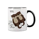 Herz & Heim® Personalisierte Tasse mit Namen - I love you like no Otter - tolles Geschenk für Valentinstag