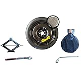 D'ANGELO 1988 Reserverad notrad 17" kompatibel mit VW GOLF 5, 6, 7, 8, PASSAT, NEW BEETLE, SEAT LEON, TOLEDO, AUDI A3, TT, SKOD-A OCTAVIA SUPERB mit Wagenheber, Schlüssel und Tasche