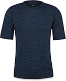 Herren Merino T-Shirt Short Sleeve Kurzarm Oberteil Funktionsoberteil 100% Merinowolle Thermounterwäsche Baselayer Farbe Navy Größe L/52