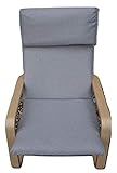 POÄNG PELLO Kissen/Polster für Schaukelstuhl mit hoher Rückenlehne Dicke 8 cm Größe 57 x 50 cm Material Hochwertiger Möbelstoff (Grau)