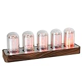 ClocTeck LED Nixie Uhr, Digital Nixie Tube Clock, Nixie Röhrenuhr, Und das WiFi synchronisieren, Alarm und 12/24-Stunden-Anzeige, kein Zusammenbau erforderlich – EIN Retro-Geschenk für Freunde