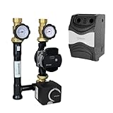 ENVIRON - Pumpengruppe Profimix EN001T DN25 mit Drei-Wege-Mischer, Stellmotor 230V und Hocheffizienzpumpe | Heizung Fußbodenheizung Mischer Heizungsmischer Umwälzpumpe (Environ Ecostar II 25/6)