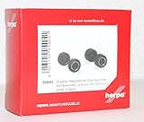 Herpa 054041 - Zubehör Radsätze für Zugmaschinen mit Breitreifen, schwarz mit Chromring (4 Radsätze) - 1:87