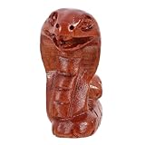 PRETYZOOM Schlangenfigur Holz Geschnitzt Kleines Jahr der Schlange Deko Feng Shui Desktop Ornament Handgefertigt aus Mahagoni für Büro Wohnzimmer