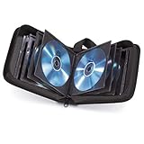 Hama CD Tasche für 32 Discs/CD/DVD/Blu-ray (Mappe zur Aufbewahrung, platzsparend für Auto und Zuhause, Transport-Hüllen) Schwarz