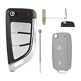 GZXNKEY Upgrade Für VW SchlüsselgehäuseFür Volkswagen VW Transporter T5 T6 Amarok DIY Ersatzgehäuse mit Removal Pin Tool(2 Knöpfe)