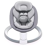 HARPPA Babywippe, Babyschaukel für Kinder bis 9 kg, Elektrische Babywippe mit Fernbedienung & Kabelloser Musikfunktion, 3 Timer-Modi, 5-Punkt-Sicherheitsgurt, mit 10 voreingestellte Melodien