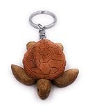 H-Customs Schildkröte Turtle mit Panzer Holz Edel Handmade Schlüsselanhänger Anhänger