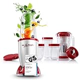 GOURMETmaxx Mr. Magic Mixer | Smoothie Maker mit XXL-Zubehörpaket | Standmixer 18-tlg. | Blender mit auslaufsicheren Frischhaltedeckeln | Food Processor für Shakes, Smoothies etc.