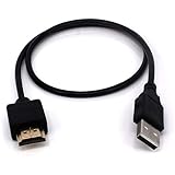 POFET USB-auf-HDMI-Ladekabel | Nicht für Datenübertragung | Länge: 50 cm, USB 2.0 | Standard-HDMI, Breite: 14 mm, Höhe: 4,5 mm