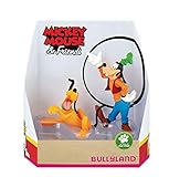 Bullyland 15085 - Spielfigurenset, Walt Disney Mickey Mouse Geschenkset-Pluto und Goofy, liebevoll handbemalte Figuren, PVC-frei, tolles Geschenk für Jungen und Mädchen zum fantasievollen Spielen