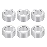 PATIKIL Distanzhülsen M6 Aluminium Abstandshalter Wand, 6 Stück Metall Distanzhülsen 6,2mm ID x 10mm OD x 5mm L Aluminium Distanzschrauben Rund für 1/4 oder M6 Schraubenbolzen