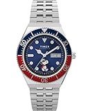 Timex Peanuts Automatic Herren-Armbanduhr, 40 mm, Edelstahlarmband, blaues Zifferblatt, Edelstahlgehäuse TW2W47500