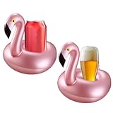 OUDQFCJ 2 Stück Kleine Flamingo Getränkehalter, Aufblasbare Getränkehalter für Whirlpool, Mini-Flamingo Schwimmender Getränkehalter, Getränkehalter für Schwimmbad