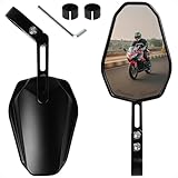 evermotor Motorrad Rückspiegel E-geprüft, 360° Drehbar, Lenkerendenspiegel für 22mm und 25,4mm Lenker, Universal, Schwarz