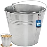 KOTARBAU Zinkeimer, verzinkt, 15 l, robust, für Küchenabfälle, Mörser, Werkzeuge, Metalleimer, Wassereimer, Stahleimer mit komfortablem Griff, für Garten, Mehrzweckeimer