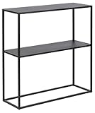 AC Design Furniture Nino Konsolentisch mit Ablage – 79,5 x 80,5 x 26 cm, Metall, Schwarz, Schmales Flurtisch