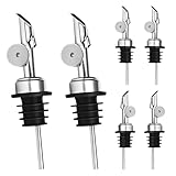 bssmmai 6 Stück Olivenöl Ausgießer, Flaschenausgießer für öl, Ausgießer für ölflaschen, ölausgiesser mit Klappe Edelstahl, Passend für Flaschen mit Öffnungen von ca. 3/4 Zoll