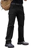 Vthereal Cargohose Herren Baumwolle Outdoorhose mit 7 Taschen Männer Arbeitshosen Chino Taktische Ranger Hose für Jagd Wandern, Schwarz, XL