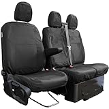 Sitzbezüge für Ford Transit Custom ab 2024, maßgeschneiderter Fahrer- und Doppel-Beifahrer, wasserdicht, strapazierfähig, einfach zu montieren, Ford Transit Custom Sitzbezug 2025, Armlehne für