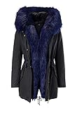 Heine - Best Connections Damen 2-in-1-Parka mit Webpelz+Weste, graublau, GröÃŸe:38