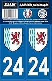 STICKZIF SR24 2 Kleber Aufkleber Region Departement 24 Nouvelle-aquitaine, Set 2