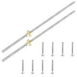 YAKLEE T8 Gewindespindel 2 Stück 8mm Trapezgewindespindel mit Mutter, 300mm Lang T8 Gewindestange Leitspindel, 304 Edelstahl Trapez Gewindespindel für 3D Drucker Schrittmotorantriebe