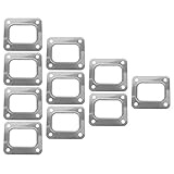 Qiilu T4 Turbodichtung Turboflanschdichtung Edelstahl-Turbolader-Einlassdichtung 4-Loch-Loch Separate Metallic-Crush-Ausführung