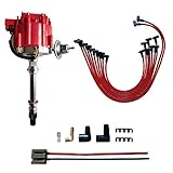 MAS Performance HEI Verteiler mit roter Kappe und Kabelsatz inkl. 65K Spule, kompatibel mit Chevy 305-454 Chevrolet C10 GMC SBC BBC 350-400 4,3L 5,0L 5,7L 6,6L 7,4L