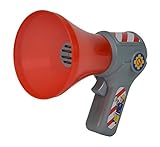 Simba 109258699 - Feuerwehrmann Sam Feuerwehr Megaphon, Mit Stimmenverzerrer-Funktion, 16cm, Rot