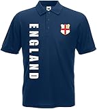 England EM-2020 Polo-Shirt Wunschname Wunschnummer Navyblau XL