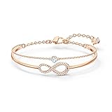 Swarovski Infinity Armreif, Unendlichkeit, Weiss, Roségold-Legierungsschicht