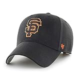'47 MLB San Francisco Giants MVP Unisex-Baseballkappe, Verstellbar, Hochwertiges Design, Black with Orange Edge Logo, Black