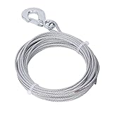 Drahtseile für Seilwinde, 4mm x 12m Stahlseil mit Haken Windenseil Anschlagseil Forstseil 2000LBS Stärke Edelstahl verzinkt Ersatz