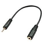 Lindy 35698 Premium Audiokabel 2,5 mm Klinkenstecker auf 3,5 mm Buchse, 20 cm