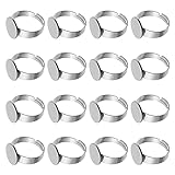 Healifty 20pcs 12mm Ringrohling Basen Edelstahl Cabochon Ring Lünette Rohlinge für DIY Schmuck Machen Silber