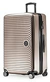 Hauptstadtkoffer - Mitte - Großer Rollkoffer, Koffer Hartschale mit 8 cm Erweiterung, TSA, 4 gummierte Doppelrollen, 77 cm, 130 L, Champagner