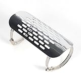 Fuworance Motorrad Auspuff-Schalldämpfer Rohr Hitzeschild Abdeckung Schutz für Harley Silber Metall Universal