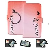 K-S-Trade Schutzhülle Handyhülle Kompatibel Mit Xiaomi Mi 9T Pro Hülle Cover Bookstyle Etui ''Smile'' Rot Standfunktion Kameraschutz (1Stk)
