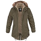 bw-online-shop Ladies Fishtail Winterparka mit Futter oliv - S