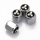NORSEN 4 Stück Auto Reifen Metall Ventilkappen,wasserdichte rostfreie auslaufsichere Luft,FÜR Mitsubishi Autoventil Kappe Staub Ventilkappen,B