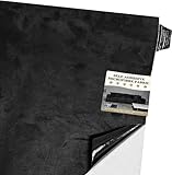 Mikrofaserstoff Selbstklebend für Cockpit,Wildleder Optik Kunstleder,Kunstleder Wildleder Optik Stretch Dehnbar Stoff Velours (Schwarz, 300 * 50cm)