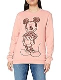 Disney Damen Mickey Forward Sketch Sweatshirt, Pink (Dusty Pink Ltpk), S EU